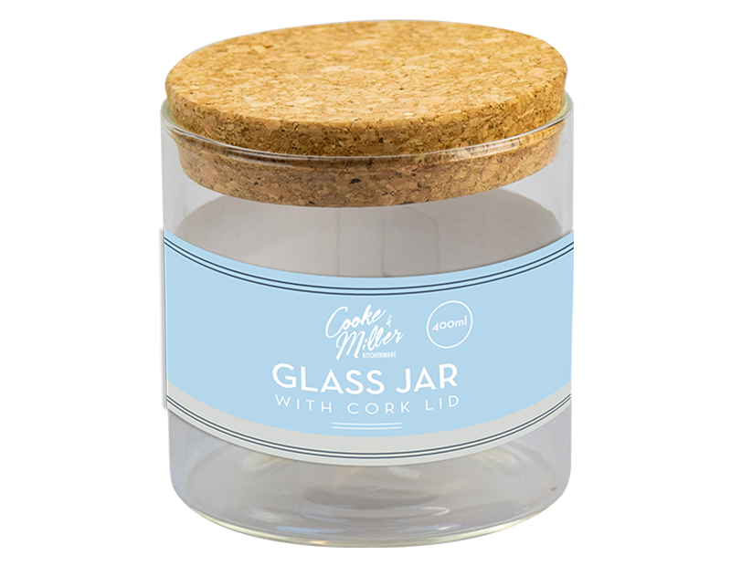Glass Jar with Cork Lid 400ml